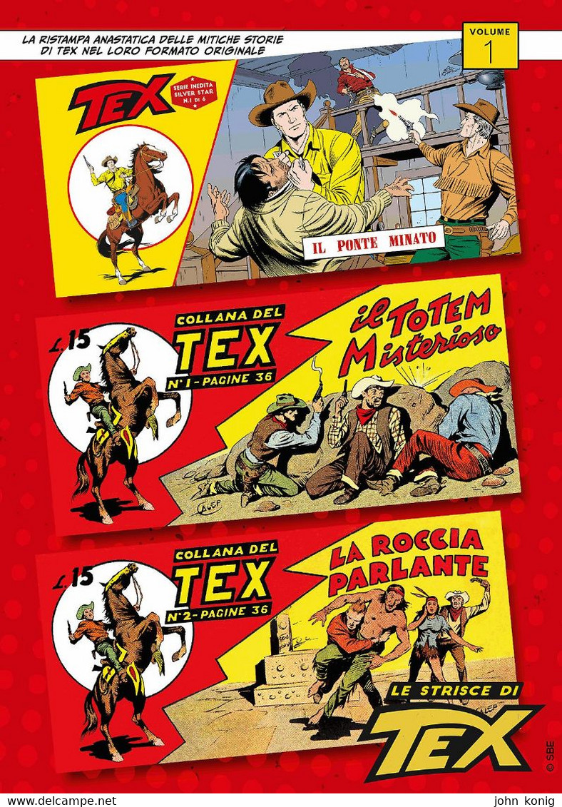 RISTAMPE ANASTATICHE - ALBI A STRISCIA TEX PRIMA SERIE- SERGIO BONELLI- LOTTO CON NUMERI 1-2-3 (del 2021) - Classic (1930-50)