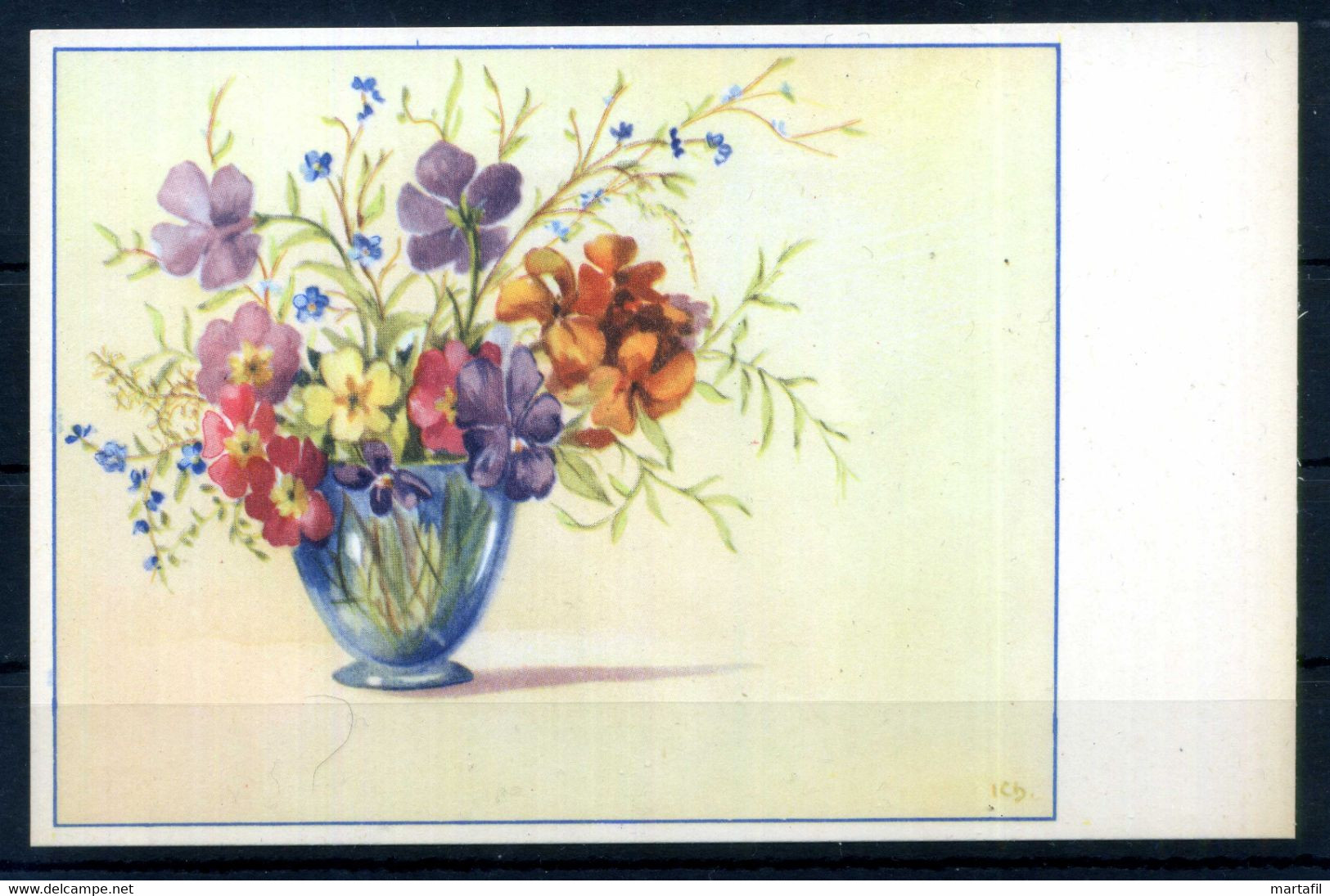 Cartolina AUGURALE FIORI FLOWERS Card - Stampata In Italia - Flowers