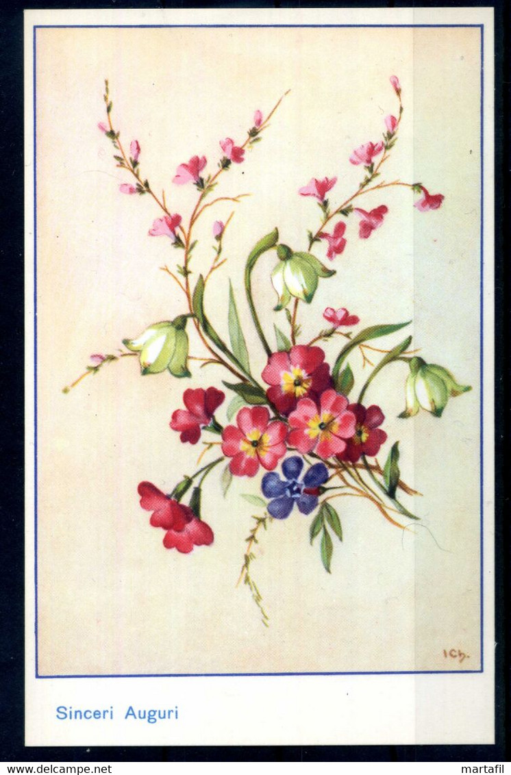 Cartolina AUGURALE FIORI FLOWERS Card - Stampata In Italia - Fleurs