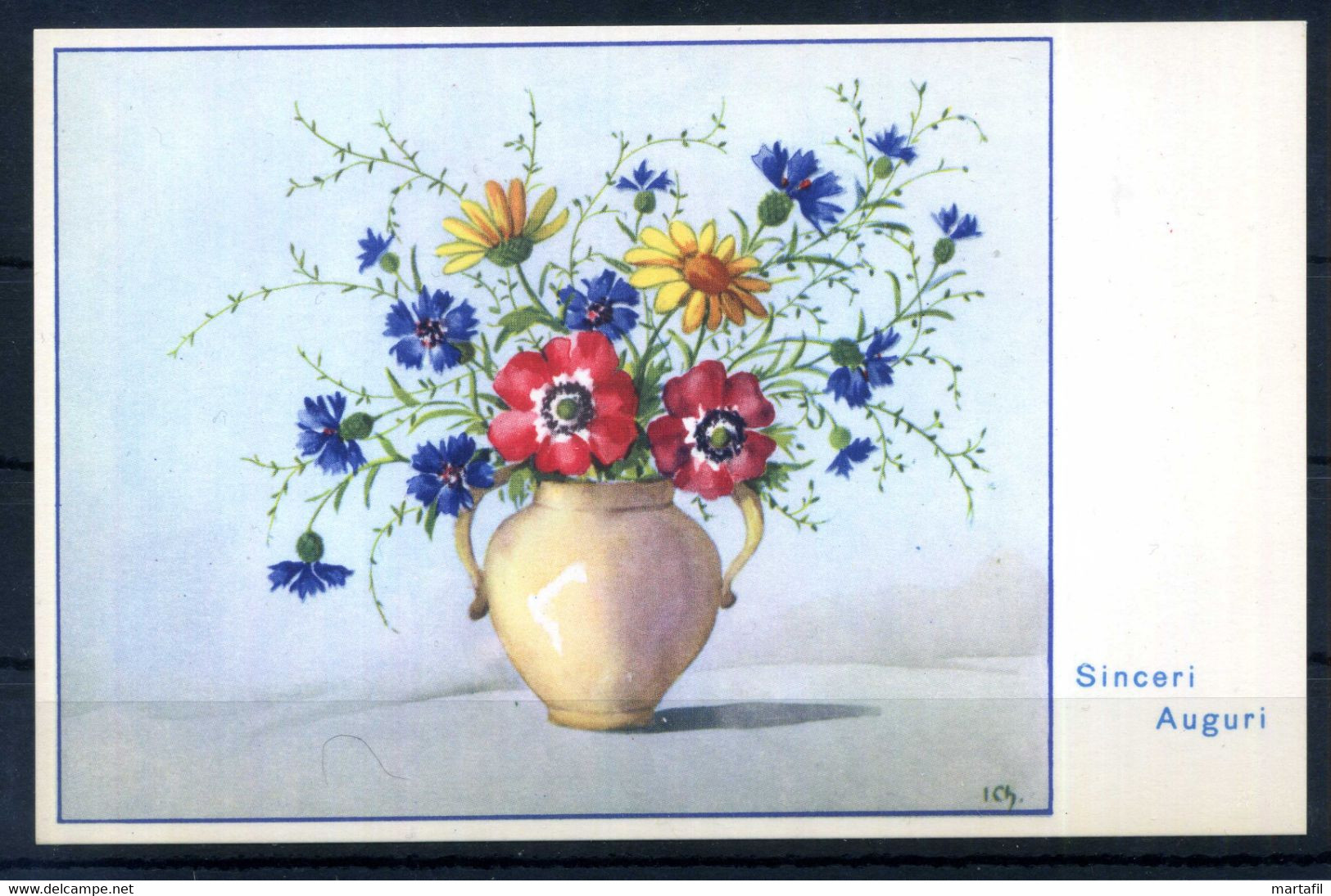 Cartolina AUGURALE FIORI FLOWERS Card - Stampata In Italia - Flowers