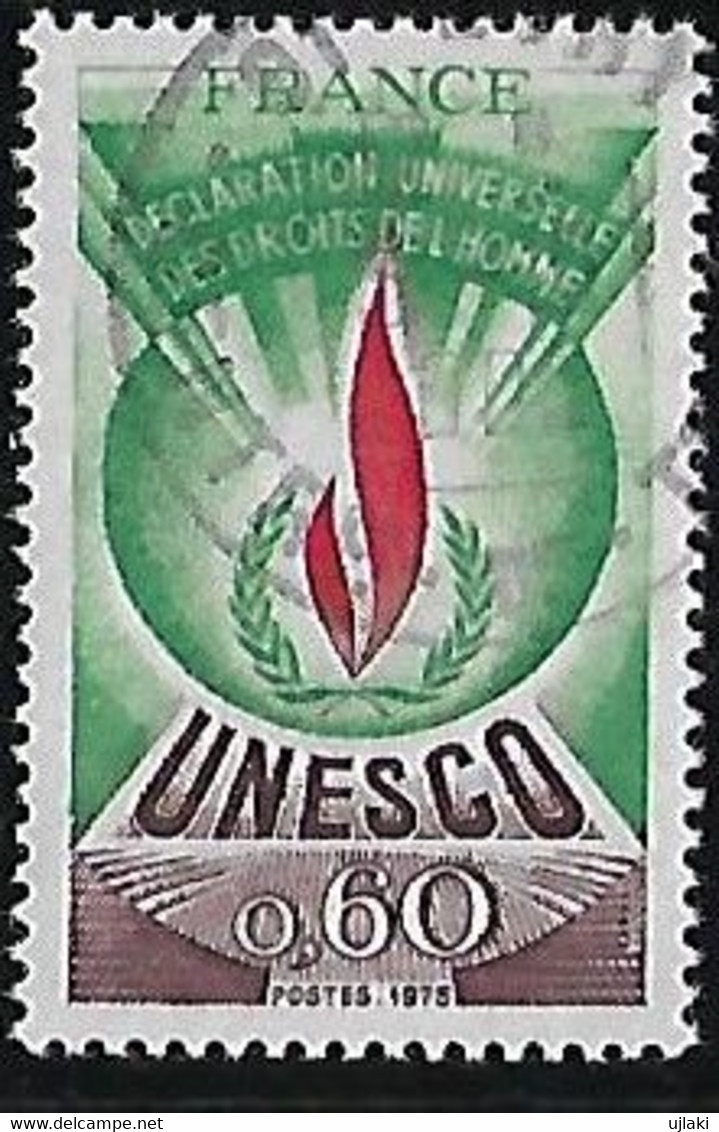 FRANCE  UNESCO Déclaration Universelle Des Droits De L'homme   N°43  Année 1975 - Usati