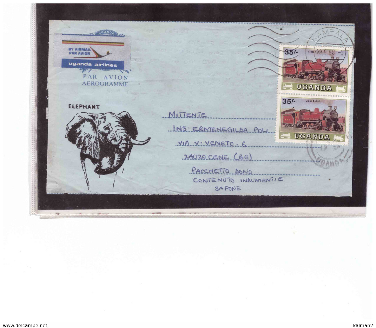 TEM15422  -  UGANDA, KAMPALA  19.9.1988  /   AEROGRAMME WITH INTERESTING POSTAGE - Oeganda (1962-...)