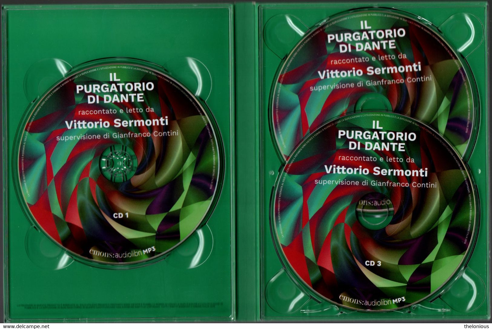 # Audiolibro: Il Purgatorio Di Dante Raccontato E Letto Da Vittorio Sermonti, 3 CD MP3 - Science Fiction Et Fantaisie