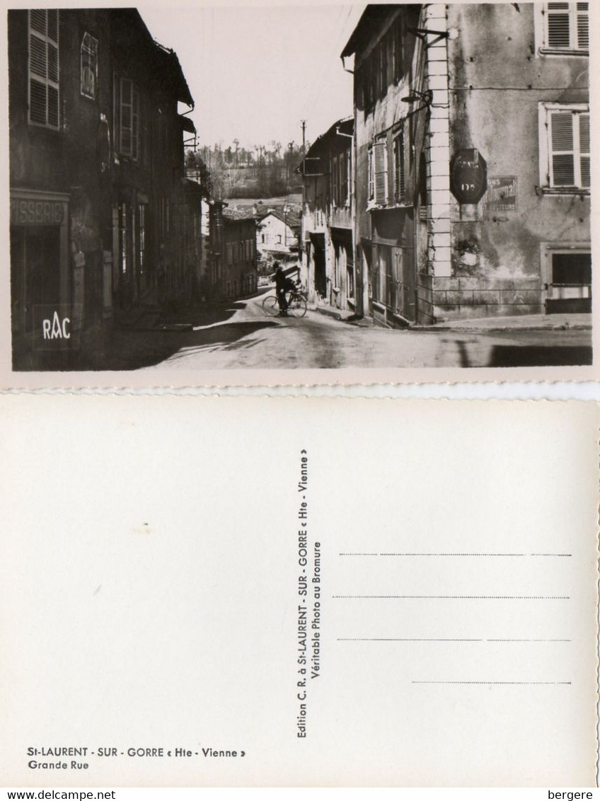 87. CPSM - SAINT LAURENT SUR GORRE -  Grande Rue -  Scan Du Verso - - Saint Laurent Sur Gorre