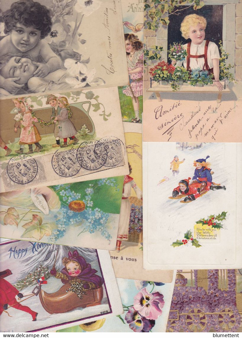 Lot 2998 De 10 CPA Fantaisies Dont Enfants Et Gaufrés Embossed Déstockage Pour Revendeurs Ou Collectionneurs - 5 - 99 Postkaarten