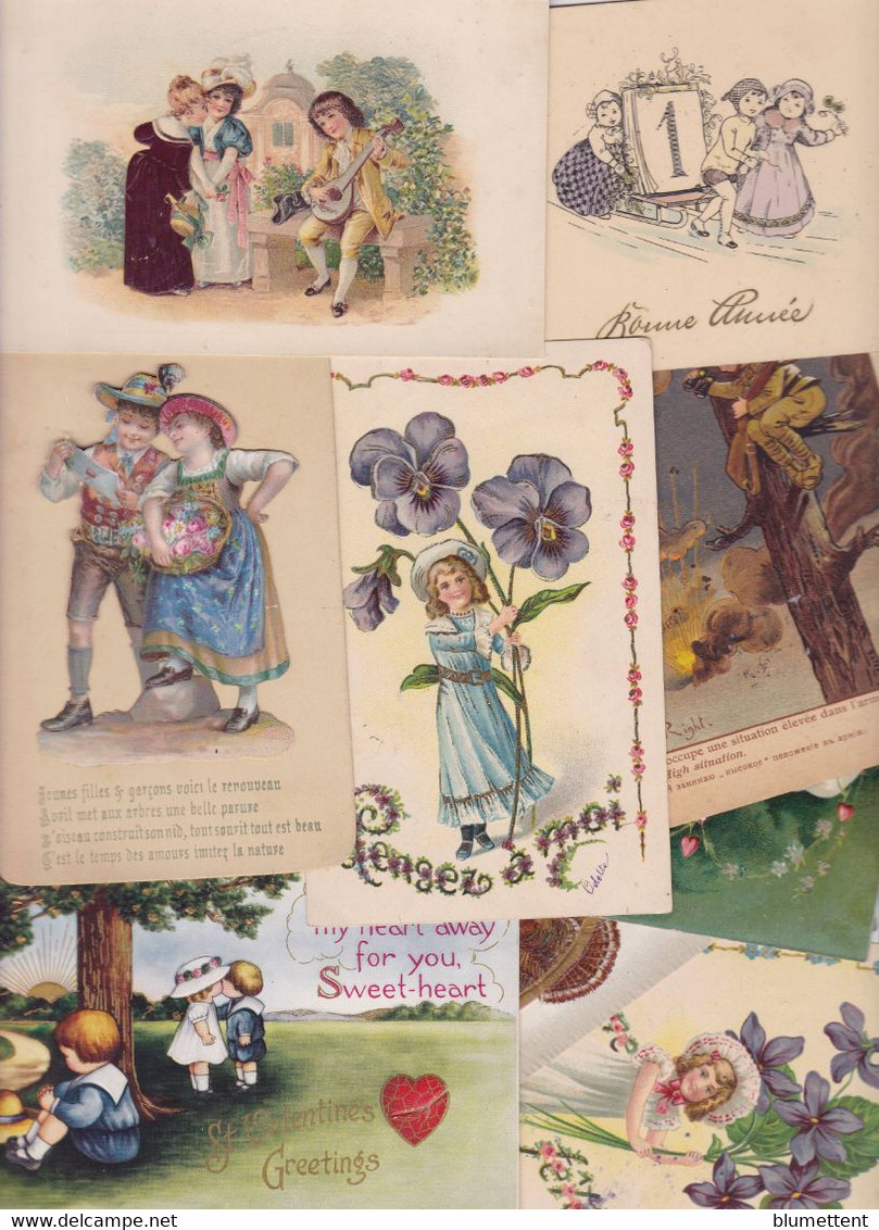 Lot N°3004 De 10 CPA Fantaisies Dont Enfants Et Gaufrés Embossed Déstockage Pour Revendeurs Ou Collectionneurs - 5 - 99 Cartoline