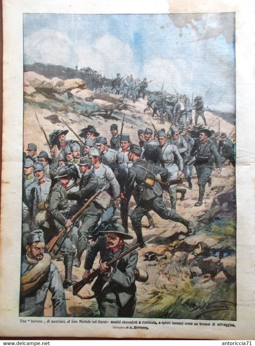 La Domenica Del Corriere 15 Agosto 1915 WW1 Amalfi Varsavia Telefoniste Cadorna - Weltkrieg 1914-18