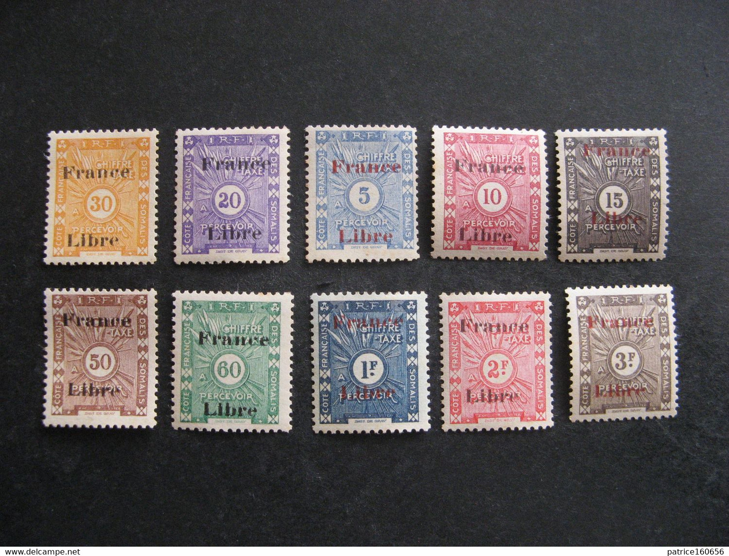 Cote Des Somalis: Série  Timbre-Taxe N° 29 Au N° 38, Neufs X. - Unused Stamps