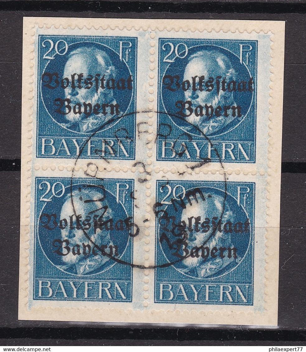 Bayern - 1919 - Michel Nr. 121 A K1 Viererblock - Gestempelt - 30 Euro - Sonstige & Ohne Zuordnung