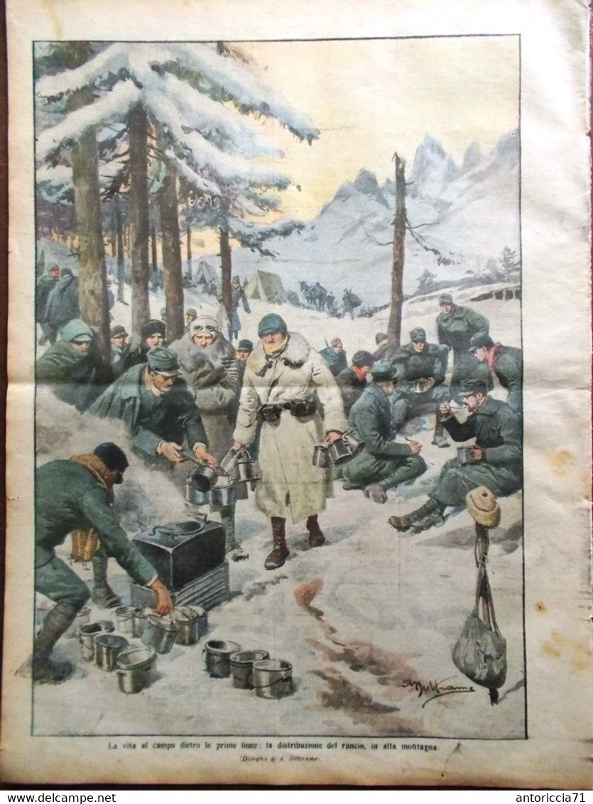 La Domenica Del Corriere 20 Febbraio 1916 WW1 Briand Zaino Soldati Alsazia Marco - War 1914-18