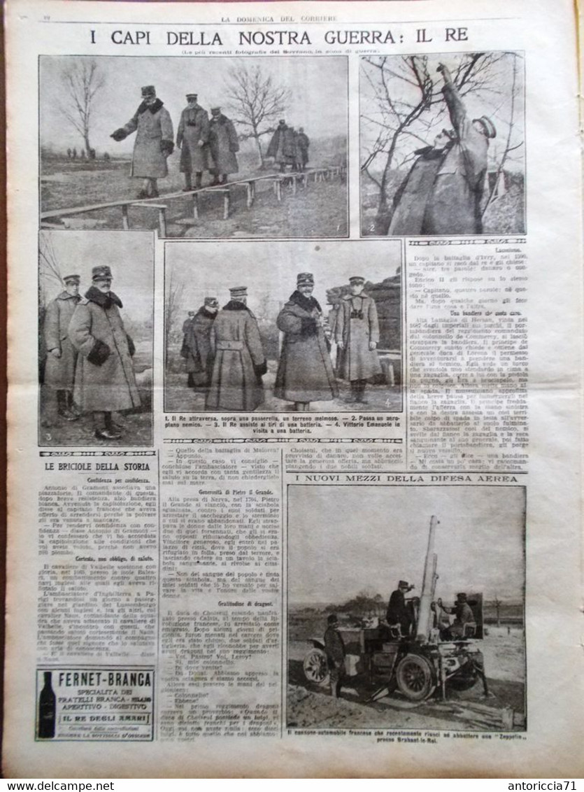 La Domenica Del Corriere 12 Marzo 1916 WW1 Cadorna Teleferiche Salonicco Benini - War 1914-18