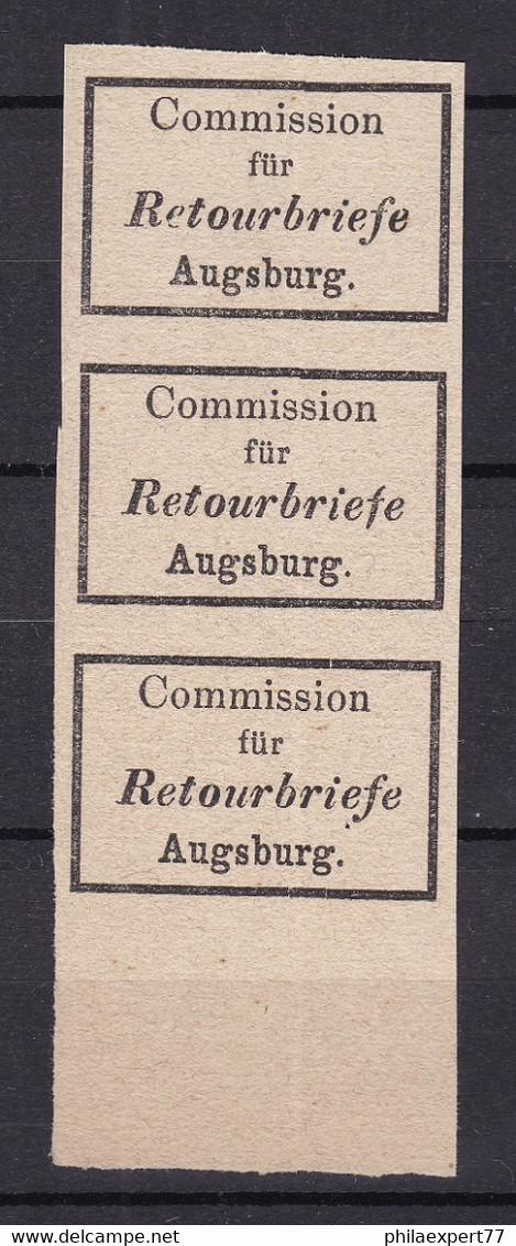Bayern - Retourmarken - Augsburg Dreier UR - Ungebr. - 150 Euro - Sonstige & Ohne Zuordnung