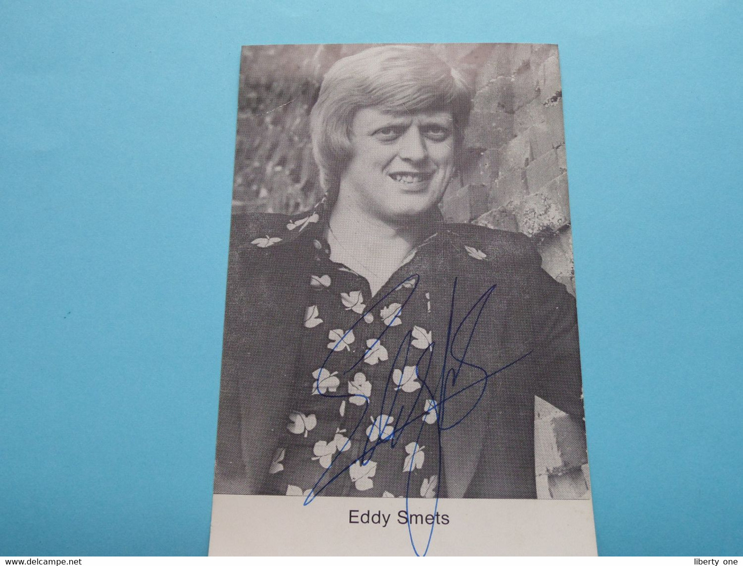 Gehandtekende Kaart EDDY SMETS ( Zie / Voir Photo ) Blanco Achterzijde ( 17 X 8,5 Cm. ) ! - Autographs