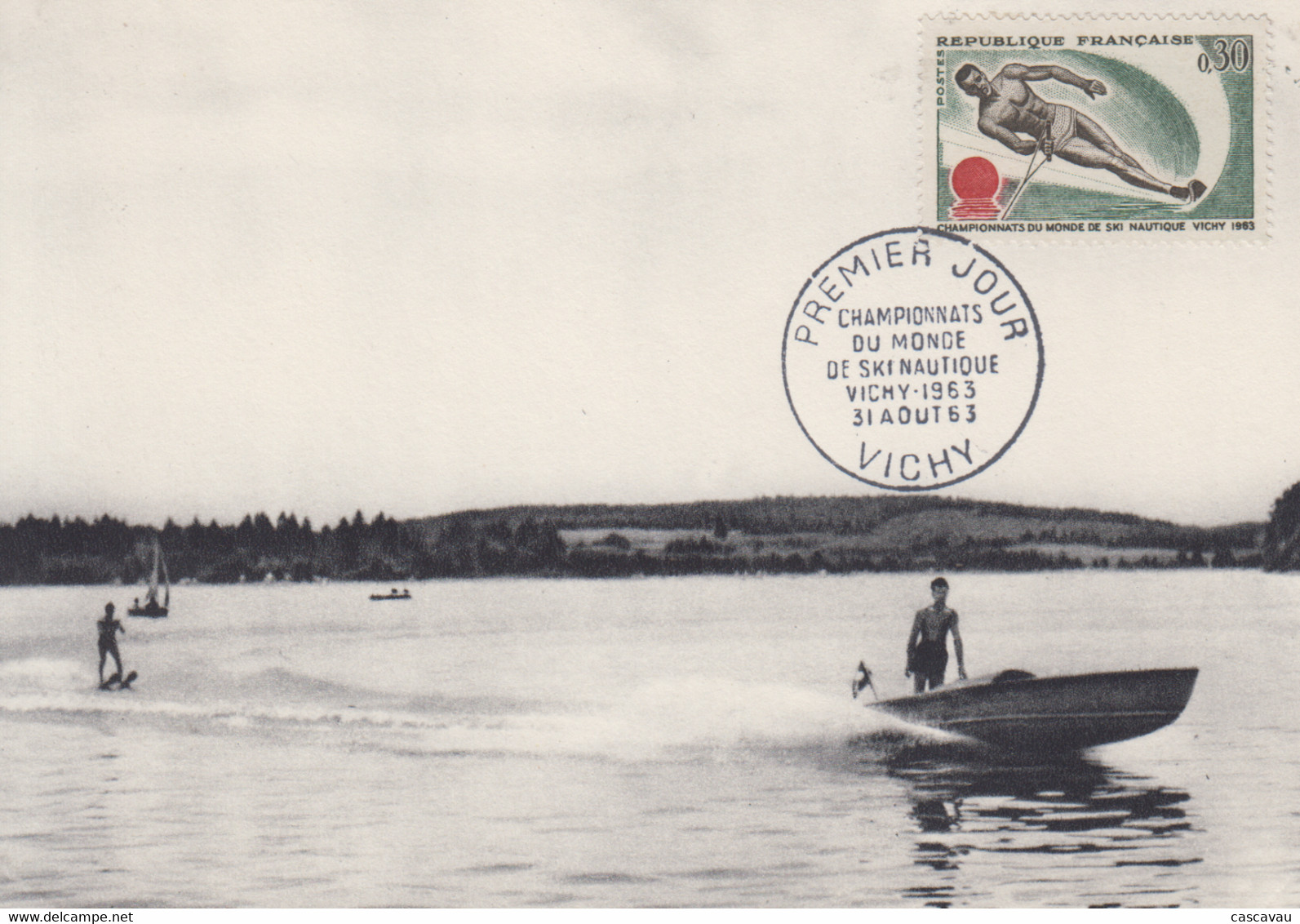 Carte  Maximum   1er   Jour    FRANCE    Championnat  Du  Monde  De  SKI   NAUTIQUE     VICHY   1963 - Waterski