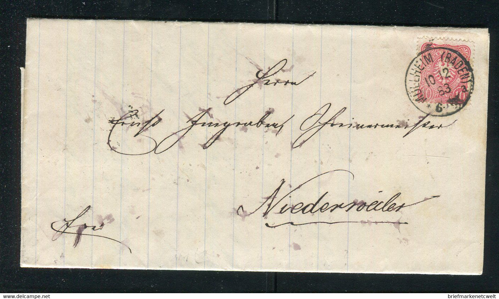 Deutsches Reich / 1883 / Brief K1-Stempel "MUELLHEIM (BADEN)" (5167) - Covers & Documents