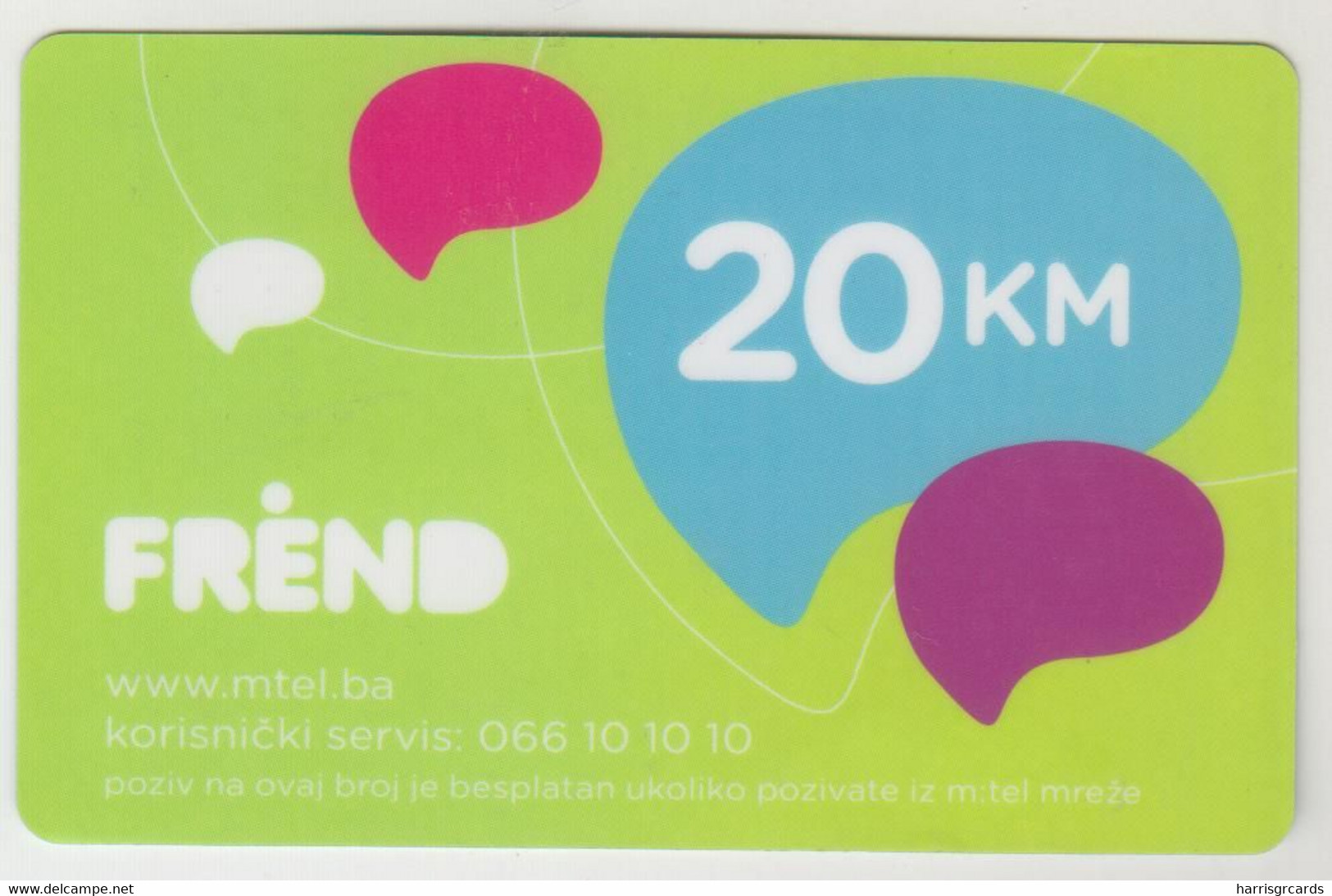 BOSNIA - Frend, 20KM , MTel GSM Refill, Used - Bosnie