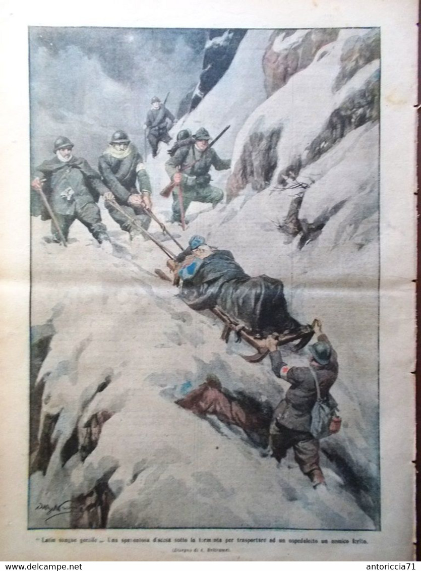 La Domenica Del Corriere 18 Febbraio 1917 WW1 Nivelle Reims Usa Germania George - Guerra 1914-18