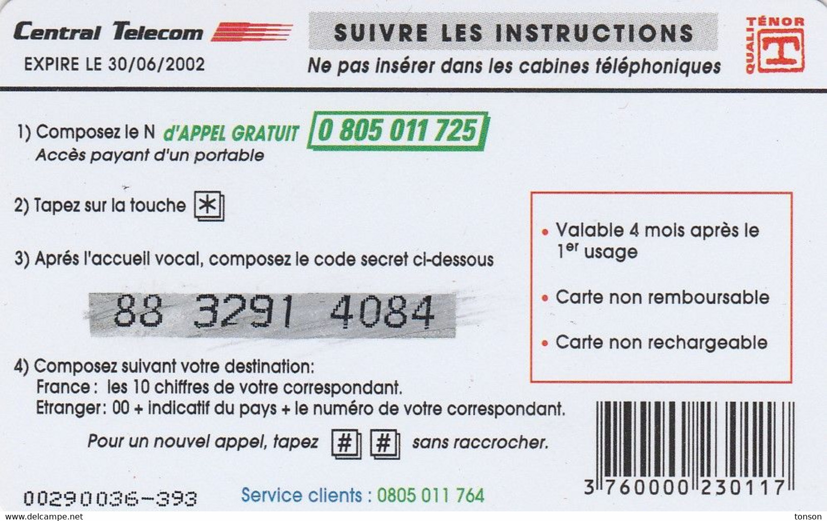 France, FR-PRE-CET-0022B, La Carte 20F, Cartoon, 2 Scans.   Expiry : 30/06/2002 - Mobicartes (GSM/SIM)