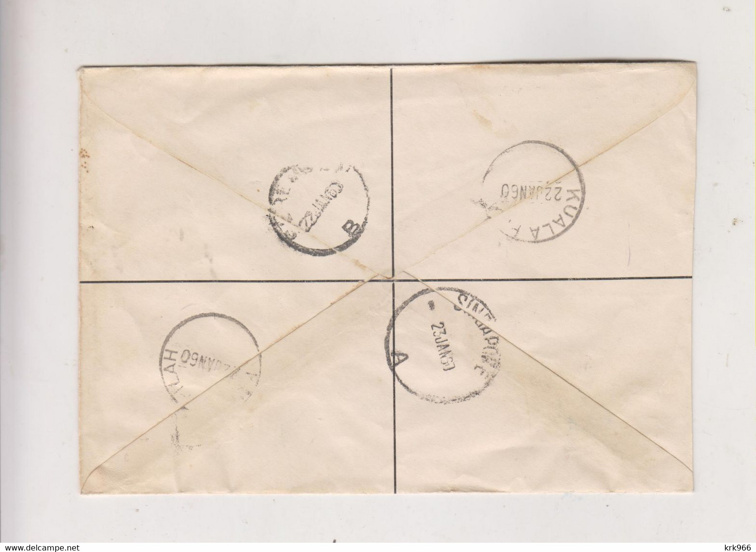 MALAYA NEGRI SEMBILAN  1960  Registered Cover To Singapore - Negri Sembilan