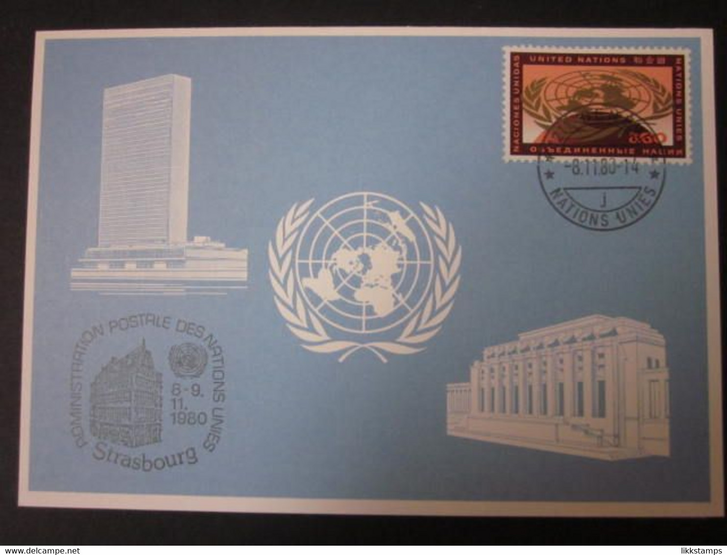 A RARE 1980 STRASBOURG STAMP EXHIBITION SOUVENIR CARD WITH FIRST DAY OF EVENT CANCELLATION. ( 02254 ) - Covers & Documents