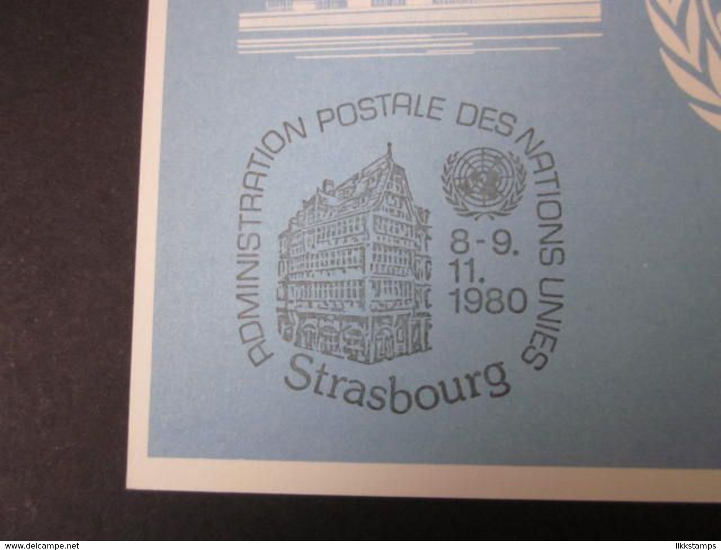 A RARE 1980 STRASBOURG STAMP EXHIBITION SOUVENIR CARD WITH FIRST DAY OF EVENT CANCELLATION. ( 02254 ) - Briefe U. Dokumente