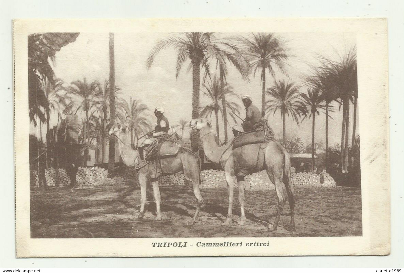 TRIPOLI - CAMMELIERI ERITREI 1917 VIAGGIATA  FP - Libye