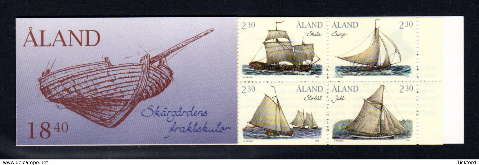 ALAND 1995 - Carnet Yvert N° C95 - Facit H4 - NEUF ** / MNH - Booklet - Bateaux De Transport De L'archipel - Ålandinseln