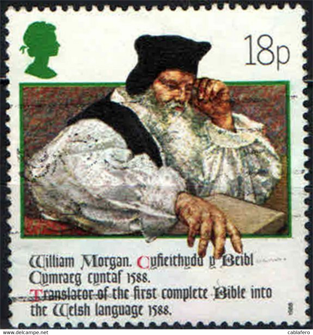 GRAN BRETAGNA - 1988 - WILLIAM MORGAN - TRADUTTORE DELLA BIBBIA IN LINGUA GALLESE - USATO - Used Stamps