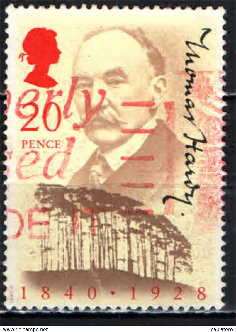 GRAN BRETAGNA - 1990 - THOMAS HARDY - SCRITTORE POETA - PERSONALITA' - USATO - Gebraucht