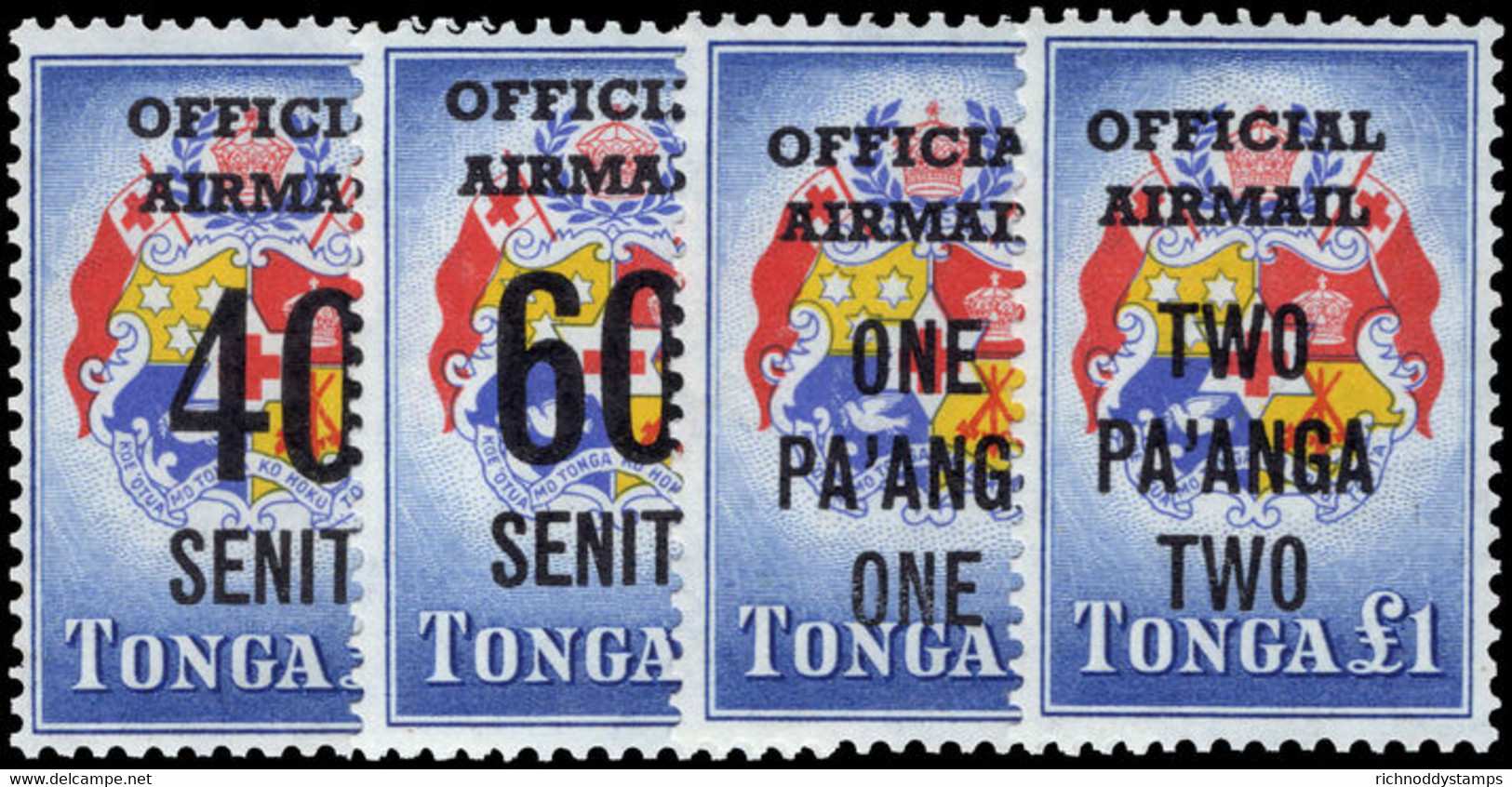 Tonga 1967 Official Provisional Set Unmounted Mint - Tonga (1970-...)