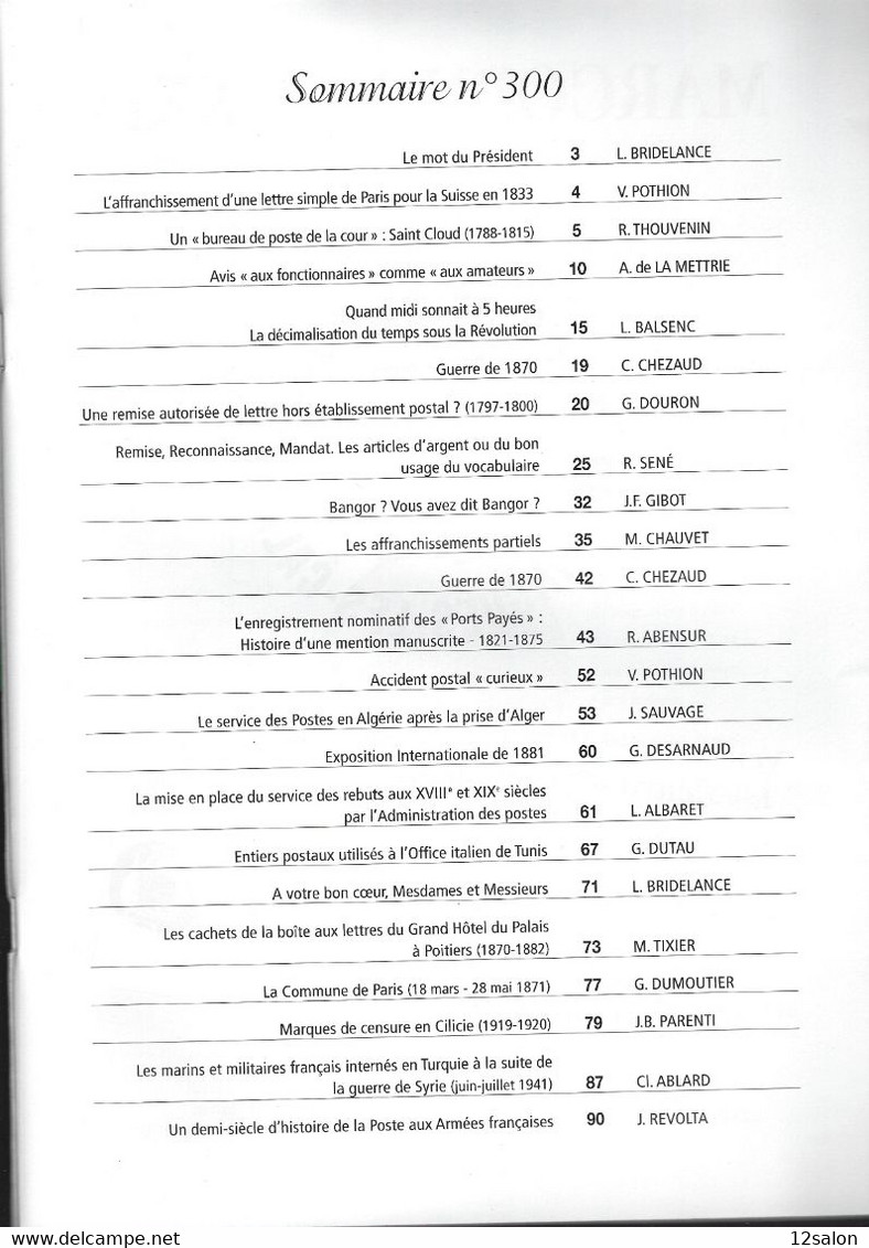 LES FEUILLES MARCOPHILES N° 300 + Scan Sommaire - Other & Unclassified