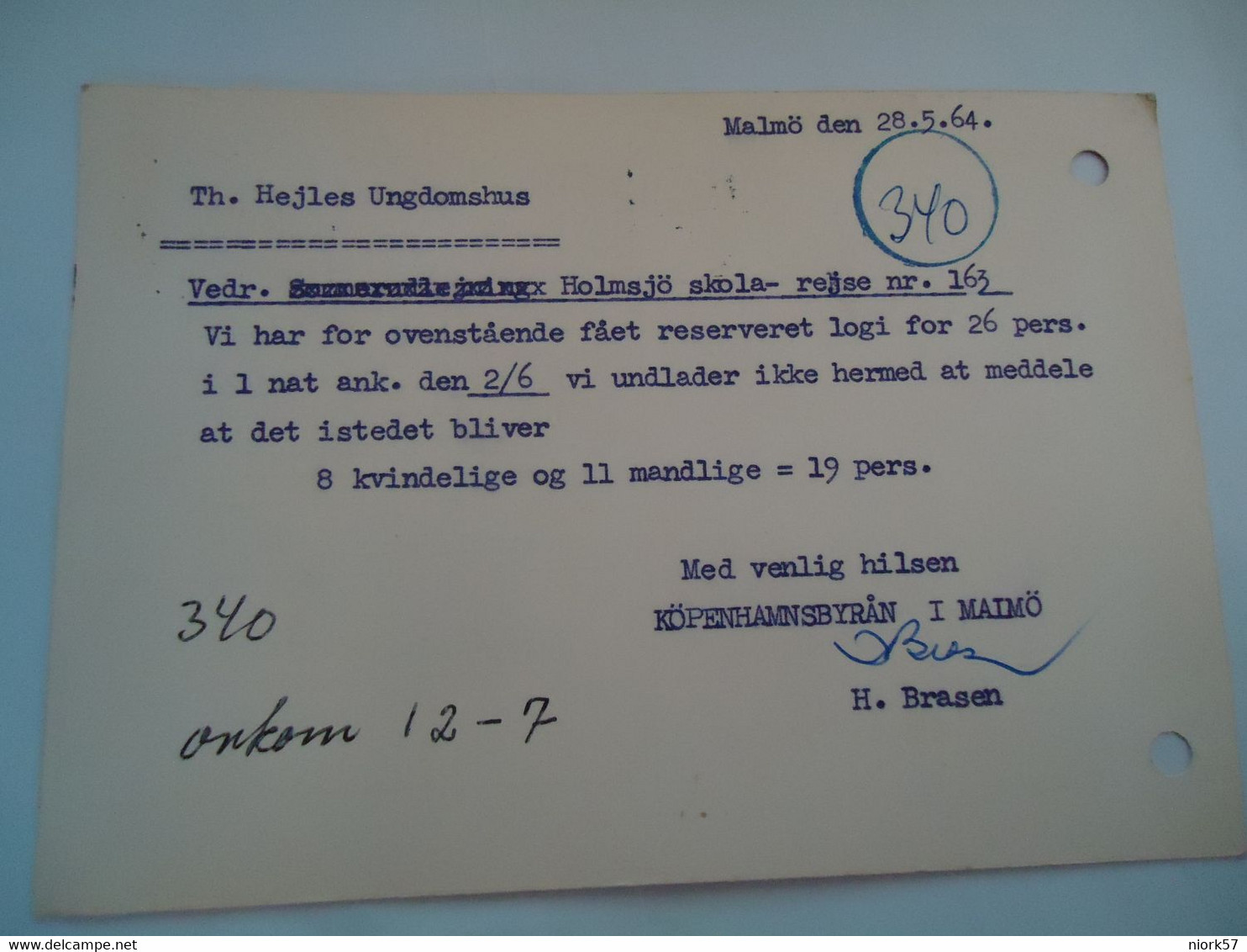 DENMARK BREVKORT    1964  KOBENHAVN K.1 - Tarjetas – Máximo