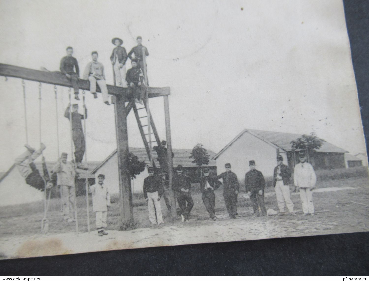 Frankreich 1909 Camp D'Avord (Cher) Le Gymmase Thematik Turnen / Sport / Gymnastik / Sportplatz / Klettern - Gymnastique