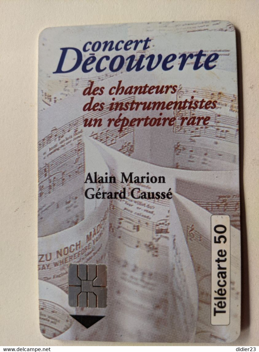 TELECARTE FRANCE TELECOM  50 ALAIN MARION GERARD CAUSSE CHANTEUR INSTRUMENTISTE - Culture