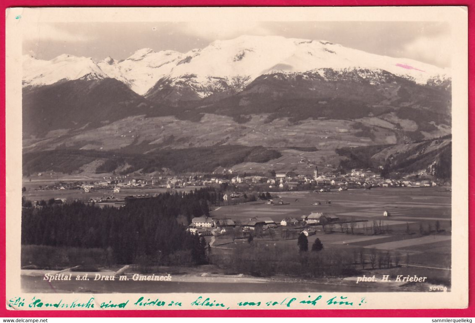 AK: Echtfoto - Spittal An Der Drau Mit Gmeineck, Gelaufen 1941 - Spittal An Der Drau