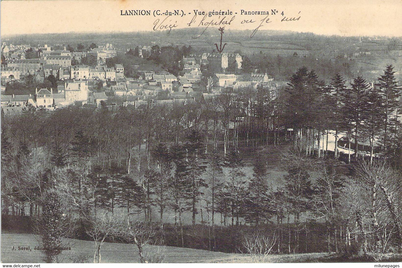 22 Côtes D'Armor Alors Du Nord Panorama N°4 De La Vue Générale De LANNION - Lannion