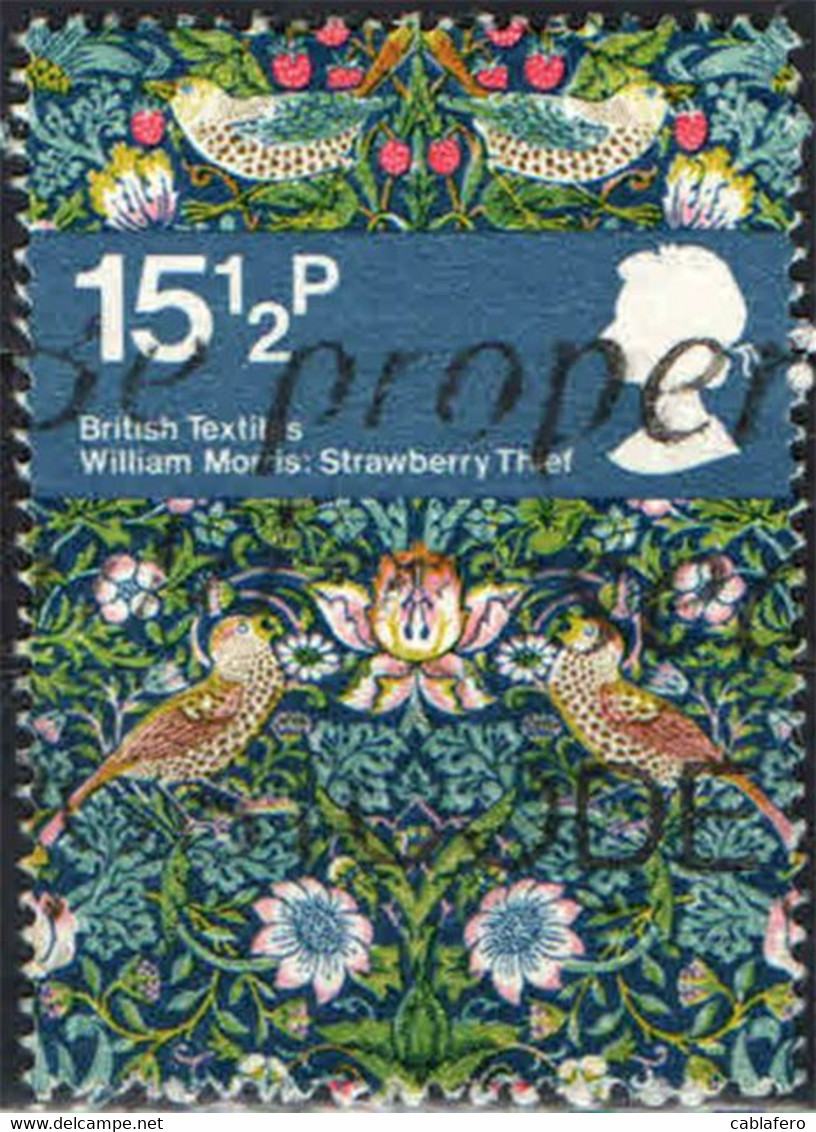 GRAN BRETAGNA - 1982 - WILLIAM MORRIS - TESSUTO INGLESE - UCCELLI - FIORI - USATO - Used Stamps