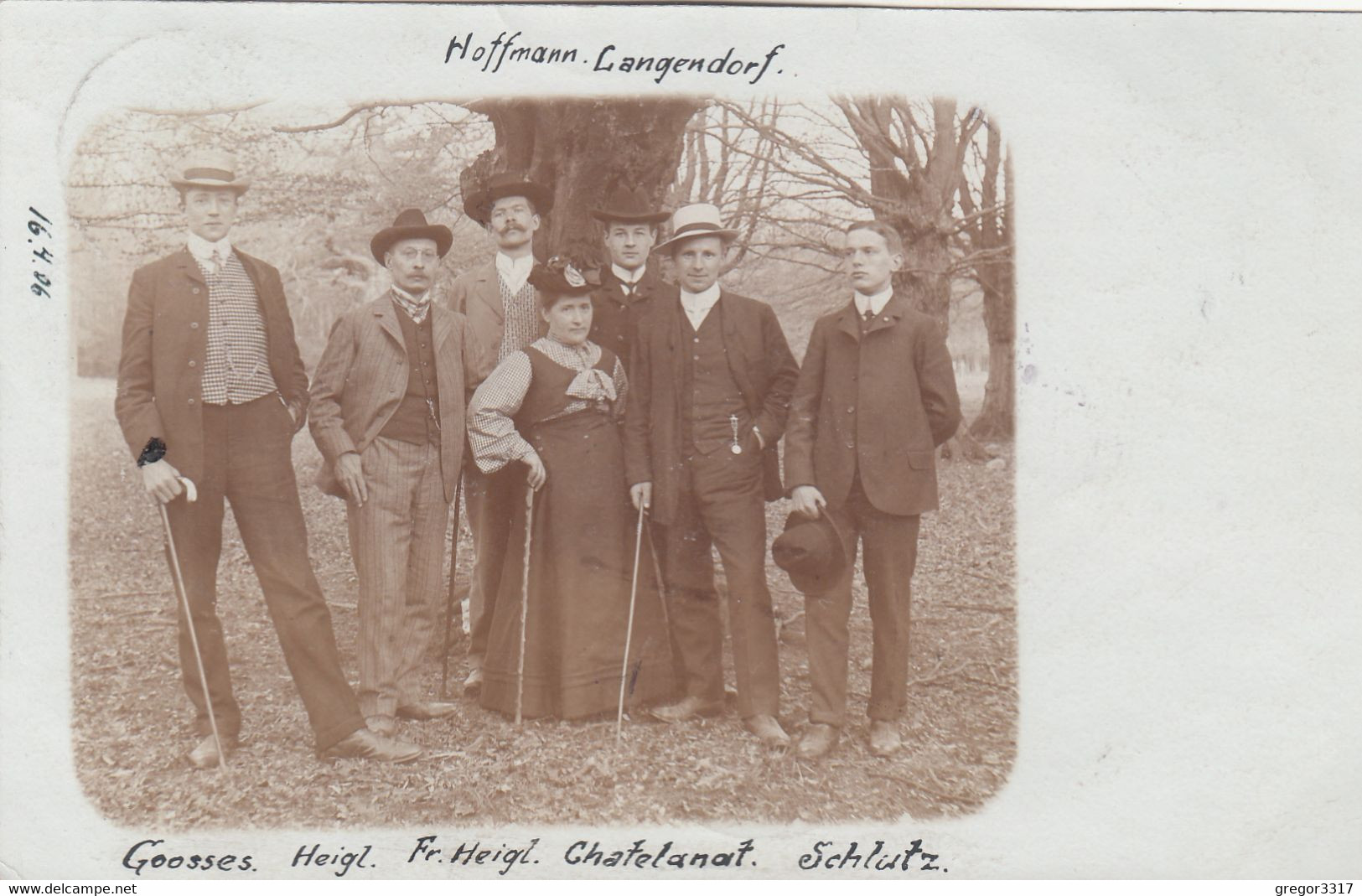 A883) Altes ORIGINAL FOTO - HOFFMANN LANGENDORF  - Goosses Heigl Chatelanat Schlutz Gel. HANNOVER 1905 - Fotografia