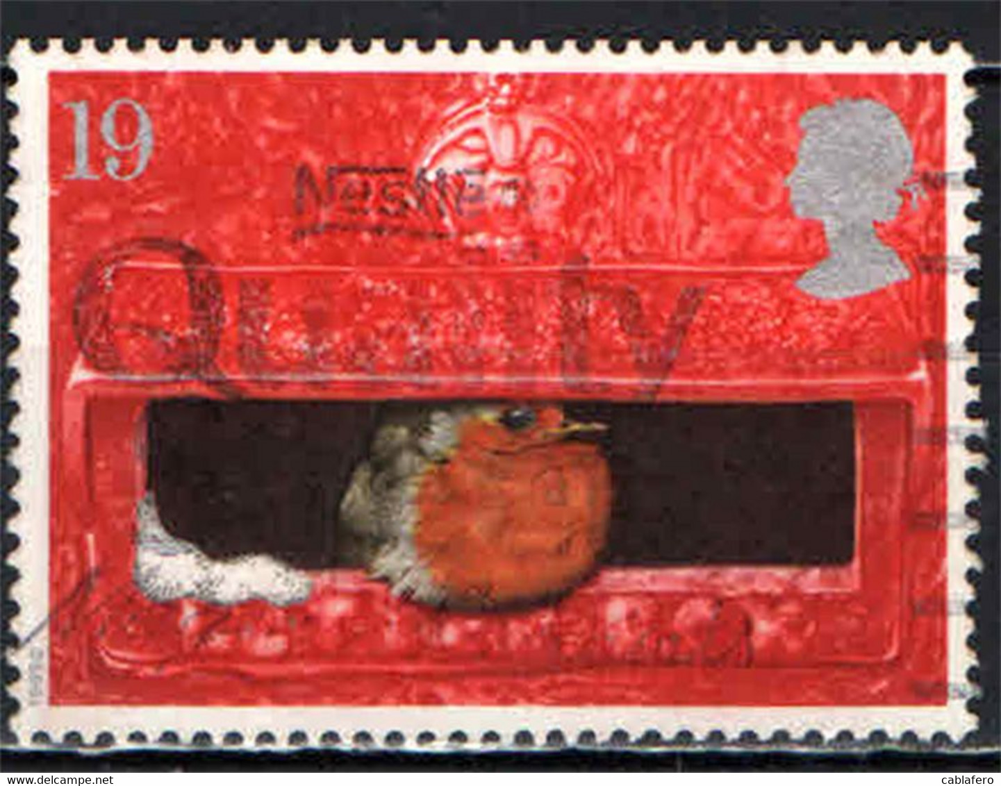 GRAN BRETAGNA - 1995 - NATALE - IL PETTIROSSO - UCCELLO - NELLA BUCA PER LETTERE - USATO - Used Stamps