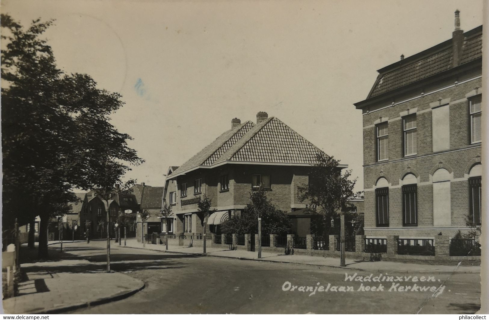 Waddinxveen (ZH) (Newo?) Fotokaart // Oranje Laan Hoek Kerkweg 1943 Hoek Vouw - Waddinxveen