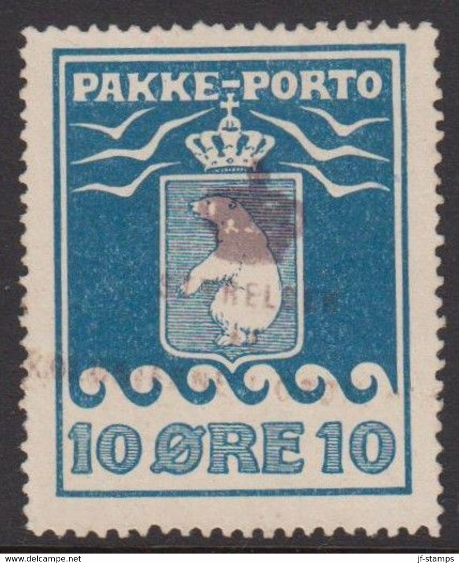 1905. PAKKE PORTO. 10 øre Blue. Thiele. Perf 12 ½. STYRELSEN AF KOLONIERNE I GRØNLAND... (Michel 3) - JF510277 - Paketmarken