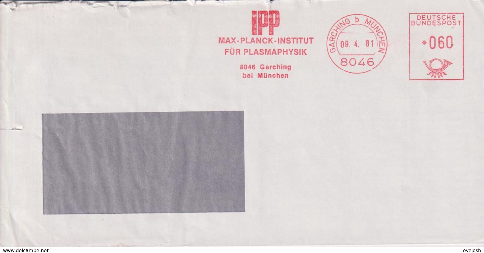 Absenderfreistempel - Garching/München, Max-Planck-Instiut Für Plasmaphysik, 1981 - Briefe U. Dokumente