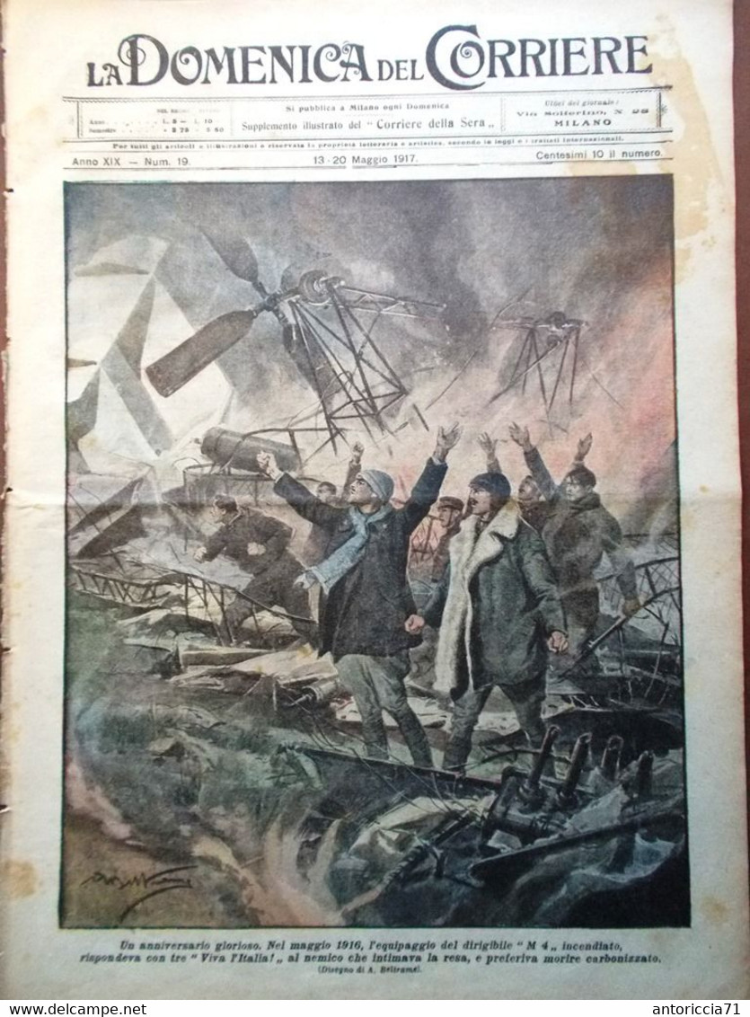 La Domenica Del Corriere 13 Maggio 1917 WW1 Terremoto Monterchi Edison Salonicco - Guerra 1914-18