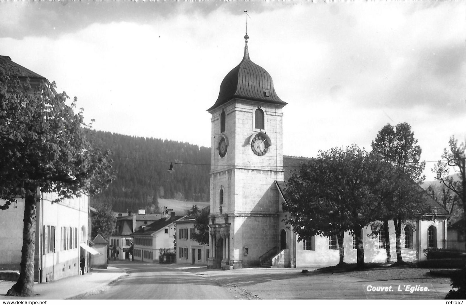 COUVET → L'Eglise, Fotokarte Ca.1950 - Couvet