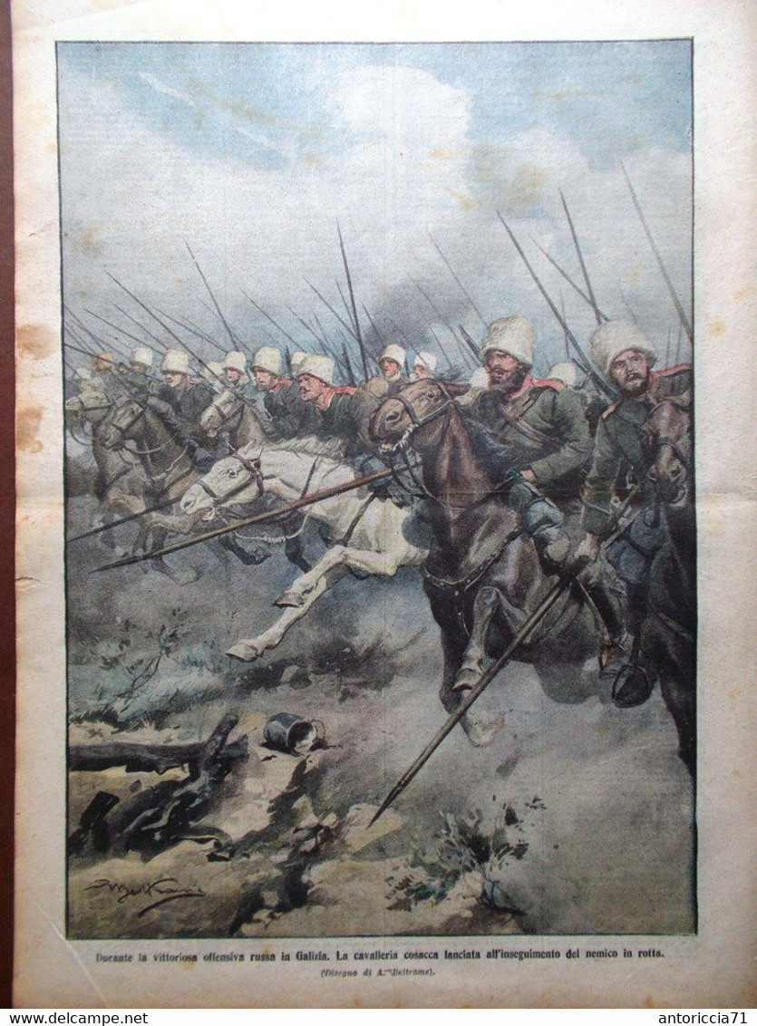 La Domenica Del Corriere 22 Luglio 1917 WW1 Capello Pareto Americani In Francia - Guerra 1914-18