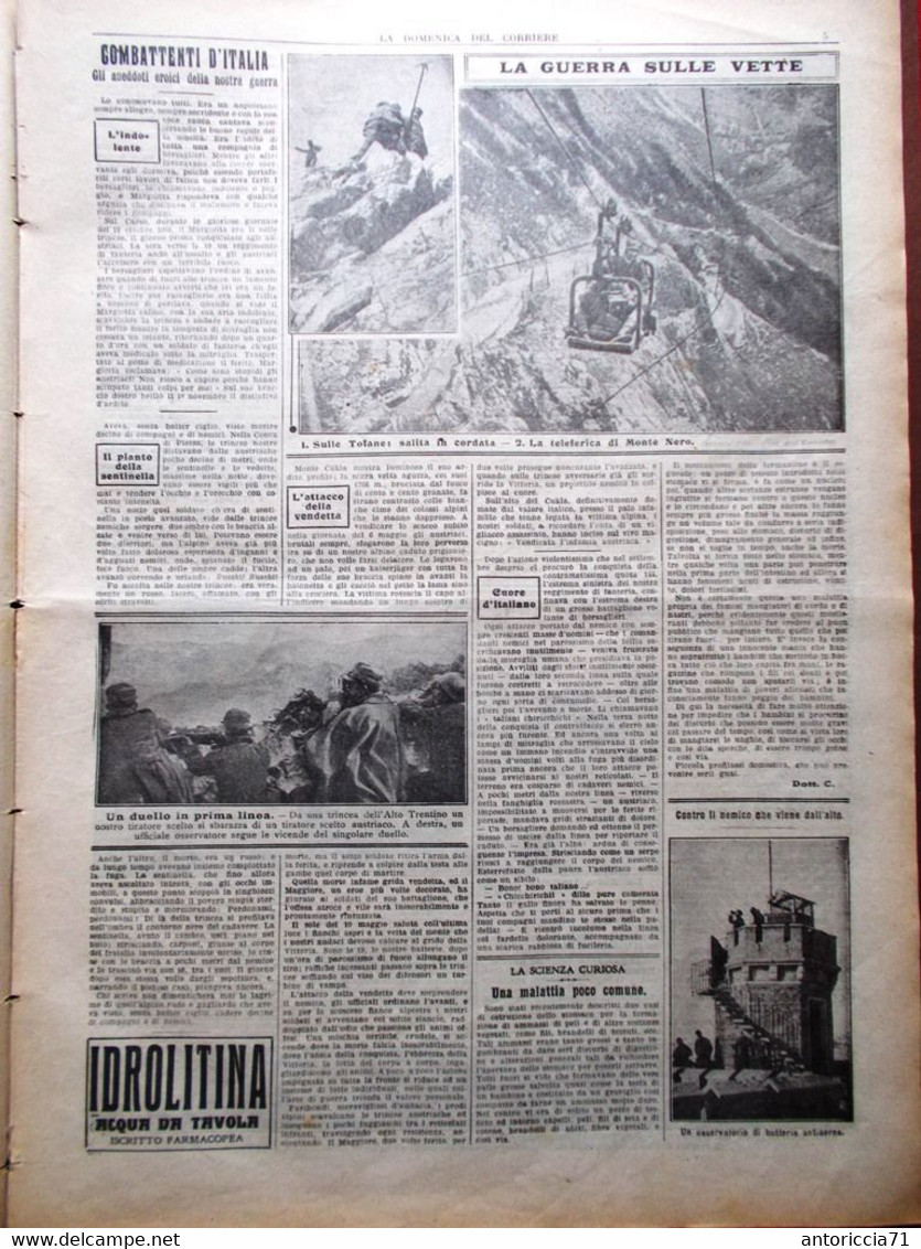 La Domenica Del Corriere 22 Luglio 1917 WW1 Capello Pareto Americani In Francia - Oorlog 1914-18