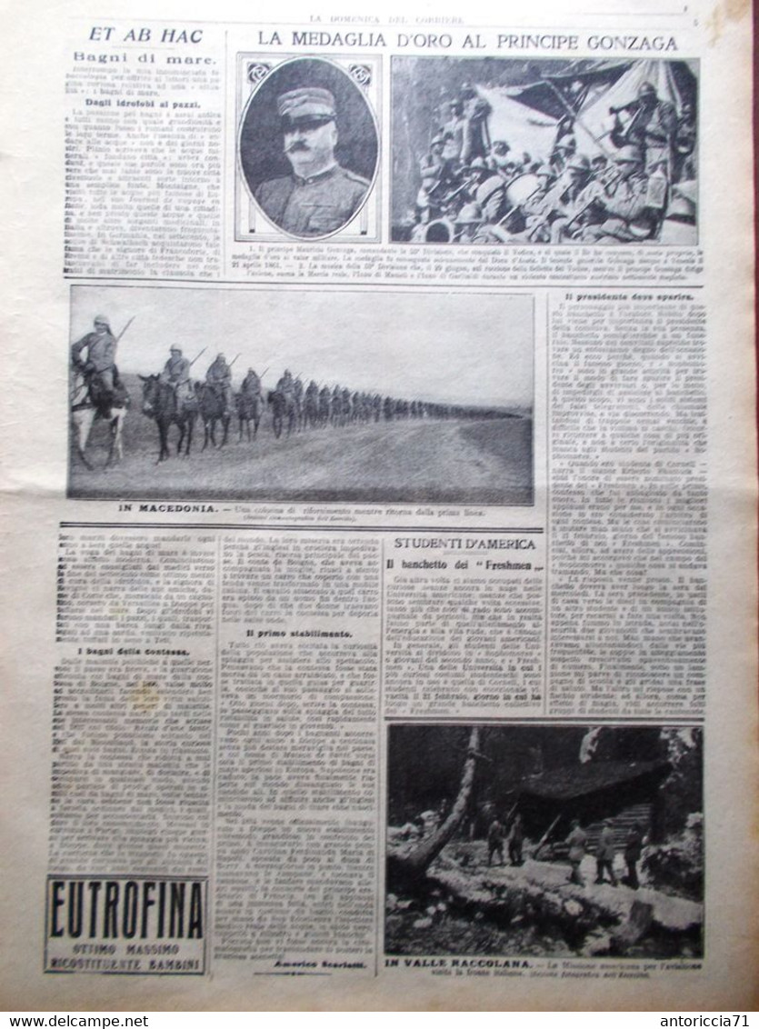 La Domenica Del Corriere 12 Agosto 1917 WW1 Offensiva Fiandra Mauthausen Gonzaga - Guerra 1914-18