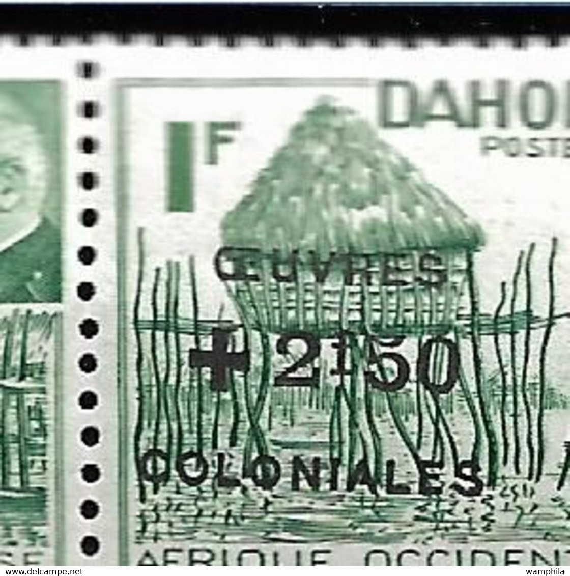 Dahomey N°154** Bloc De 6 Avec Variété De Surcharge Et Croix De Repère.( Un Timbre Défectueux) - Sonstige & Ohne Zuordnung