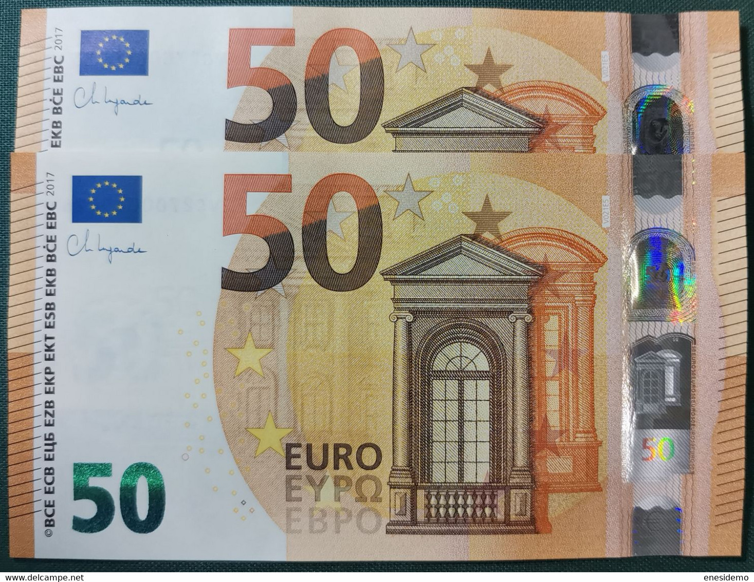 50 EURO SPAIN 2017 LAGARDE V021E5 VC CORRELATIVE COUPLE SC FDS UNCIRCULATED PERFECT - 50 Euro