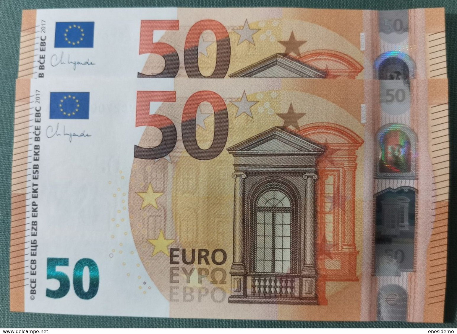 50 EURO SPAIN 2017 LAGARDE V021E5 VC CORRELATIVE COUPLE SC FDS UNCIRCULATED PERFECT - 50 Euro